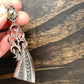 AD and Green Stone Long Earrings in Victorian Polish