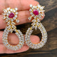 AD and Pink Stone Earrings