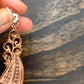 AD and Blue Stone Long Earrings in Rose Gold Polish