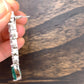 AD Earrings with Green Stone in Silver Polish
