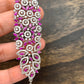 AD Earrings with Pink Stone in Silver Polish