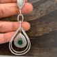 AD Earrings with Green Stone Silver Polish
