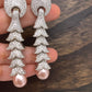 AD Earrings with Pearl Drop and Silver Polish