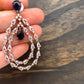 AD Earrings with Blue Stone and Dual Tone Polish
