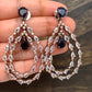 AD Earrings with Blue Stone and Dual Tone Polish