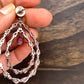 AD Earrings with Pink Stone and Dual Tone Polish