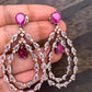 AD Earrings with Pink Stone and Dual Tone Polish