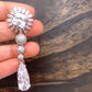 AD Earrings with Clear Stone in Silver Polish