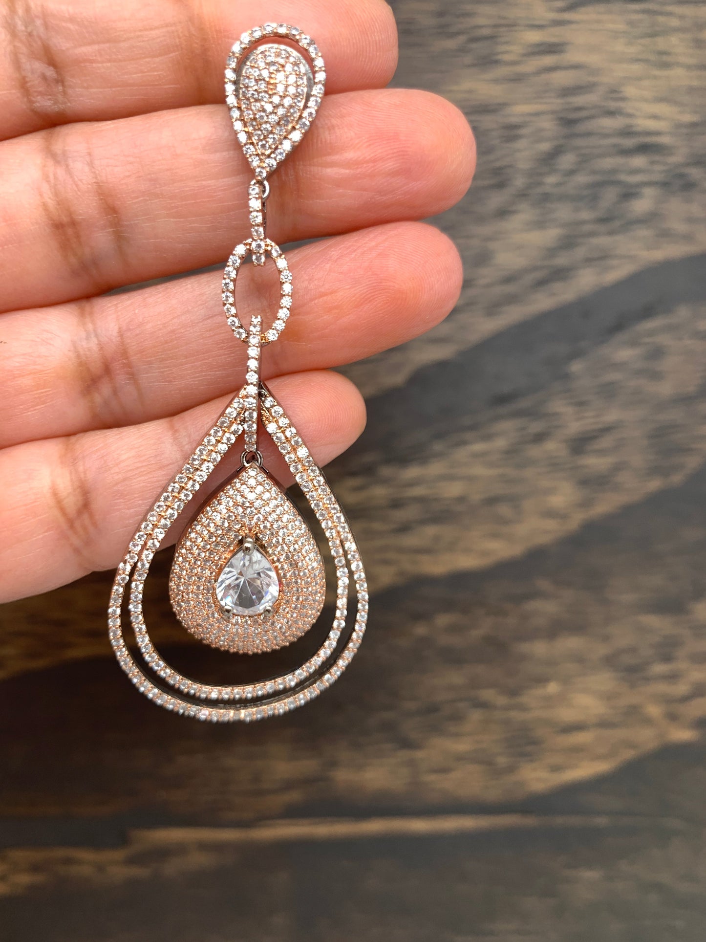 AD Earrings in Victorian and Rose Gold Polish