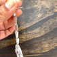 AD Long Earrings with Pink Stone in Silver Polish