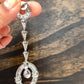 AD Long Earrings with Pink Stone in Silver Polish