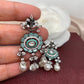 AD Mint Green Stone victorian polish Earrings