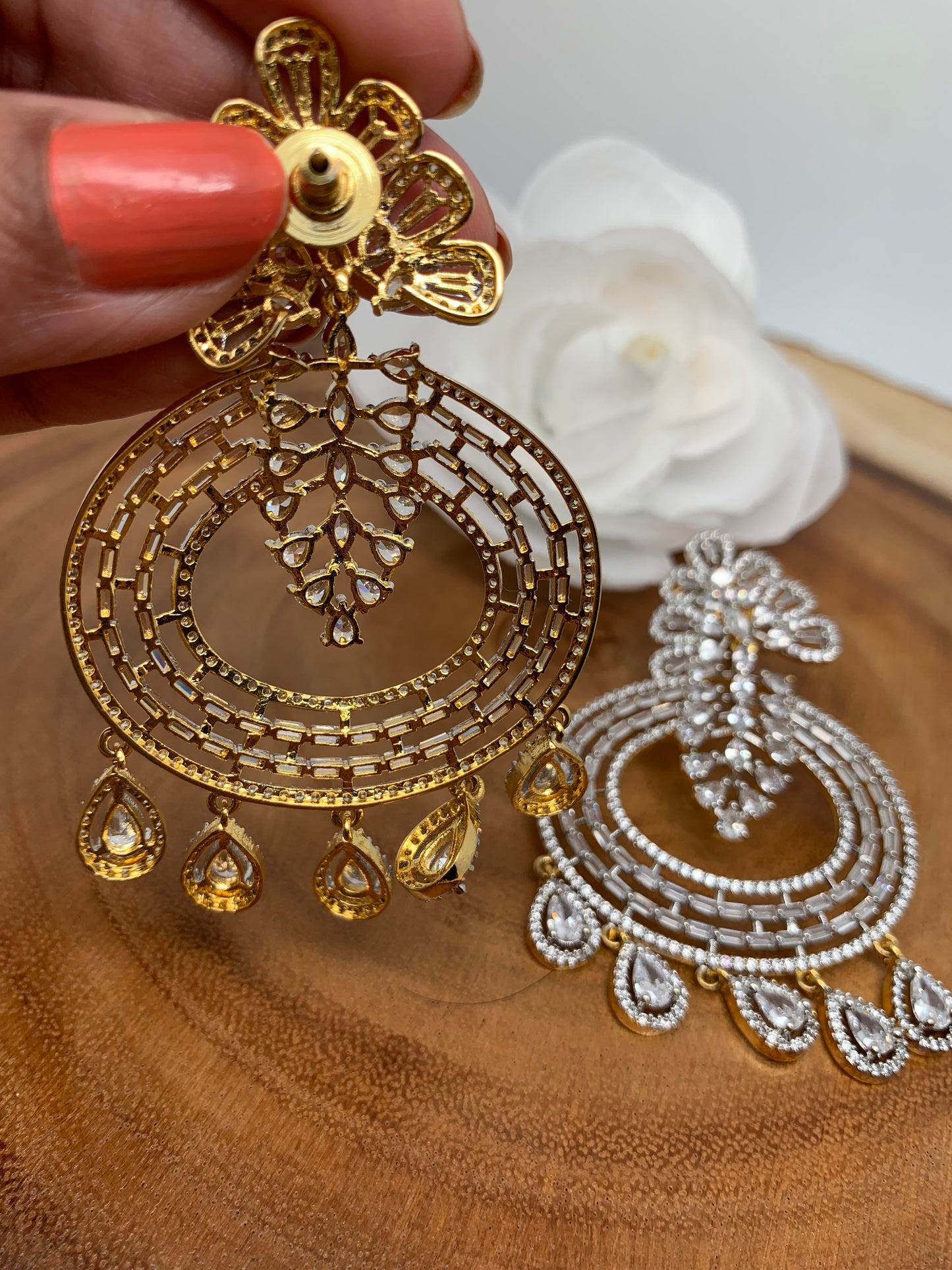 AD Floral Pattern Earrings