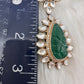 Green Carved Stone Kundan Earrings