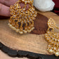 Pearls Polki Chandbali Earrings with Maang Teeka