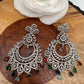 Chandbali AD Multi Stone Silver Finish Earrings