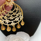 AD Chandbali Pink Stone Earrings