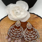 AD Chandbali Pink Stone Earrings