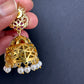 AD Ruby Red Stone Jhumki