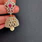 AD Ruby Red Stone Jhumki
