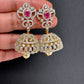 AD Ruby Red Stone Jhumki