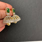 AD Emerald Green Stone Small Jhumki