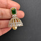AD Emerald Green Stone Small Jhumki