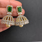 AD Emerald Green Stone Small Jhumki