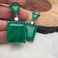 Green Square Doublet Stone AD Earrings