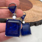 Blue Square Doublet Stone AD Earrings