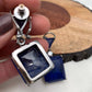 Blue Square Doublet Stone AD Earrings