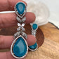 Turquoise Doublet Stone AD Earrings