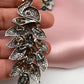 AD Color Stone Peacock Statement Victorian Earrings - Blue