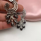AD Color Stone Statement Victorian Earrings - Purple