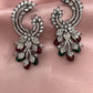 AD Color Stone Statement Victorian Earrings - Red