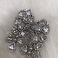 AD Color Stone Floral Design Silver Finish Earrings - White
