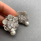 AD Pearl Statement Silver Finish Studs