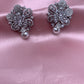 AD Pearl Statement Silver Finish Studs