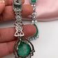 AD Doublet Stone Victorian Finish Earrings - Green