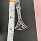 Baguette AD Color Stone Cascade Design Earrings - Green