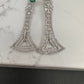 Baguette AD Color Stone Cascade Design Earrings - Green