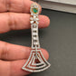 Baguette AD Emerald Green Stone Cascade Design Earrings
