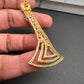 Baguette AD Emerald Green Stone Cascade Design Earrings
