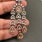 AD Color Stone Cascade Design Victorian Finish Earrings - Gold
