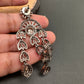 AD Color Stone Cascade Design Victorian Finish Earrings - Gold