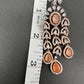 AD Color Stone Cascade Design Victorian Finish Earrings - PeachPuff