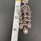 AD Color Stone Cascade Design Victorian Finish Earrings - Pink