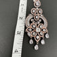 AD Color Stone Floral Design Victorian Finish Earrings - White