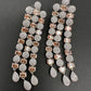 AD Color Stone Cascade Design Silver Finish Earrings - Gold