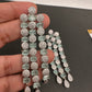 AD Color Stone Cascade Design Silver Finish Earrings - LightGreen